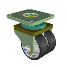 AGV 010310 双回旋系列重磅型铁芯聚氨酯轮-3000KG-8寸