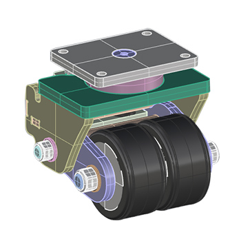 JQR110310-150CCPU122-95A 载重2500kg 6寸减震轮