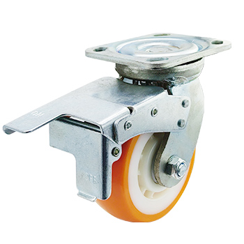 重型双轴承尼龙芯聚氨酯轮8025-86N